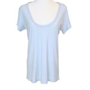 Standard James Perse Light Blue Scoop Neck Short Sleeve T Shirt Size 2 NWT